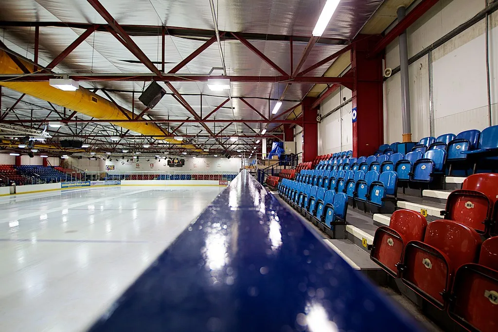The rink and seating inside Planet Ice Basingstoke at the Leisure Park, before its refurbishment