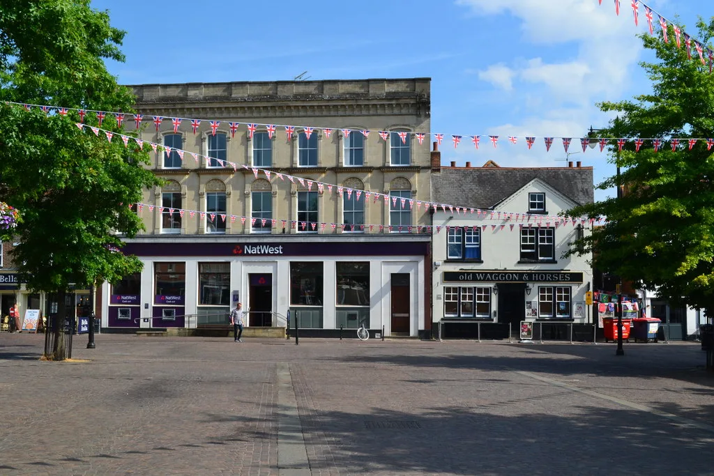Market Place, Newbury, one of the six streets in the town centre pedestrian and cycle zone