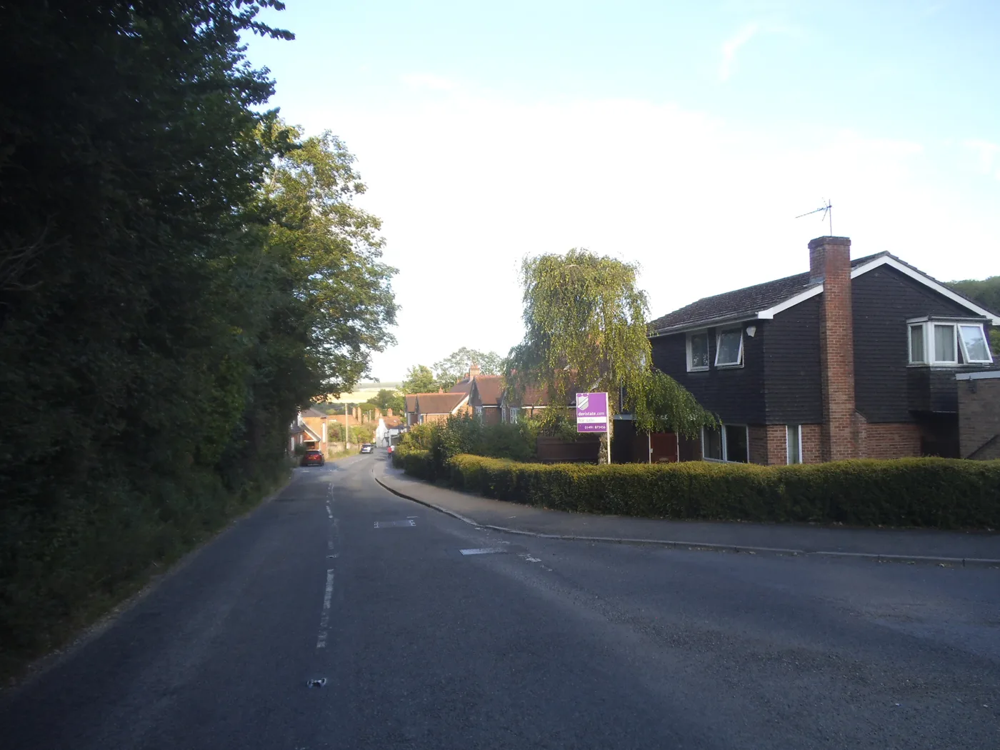 Streatley Hill at its junction with The Coombe, where the new 40mph limit will begin